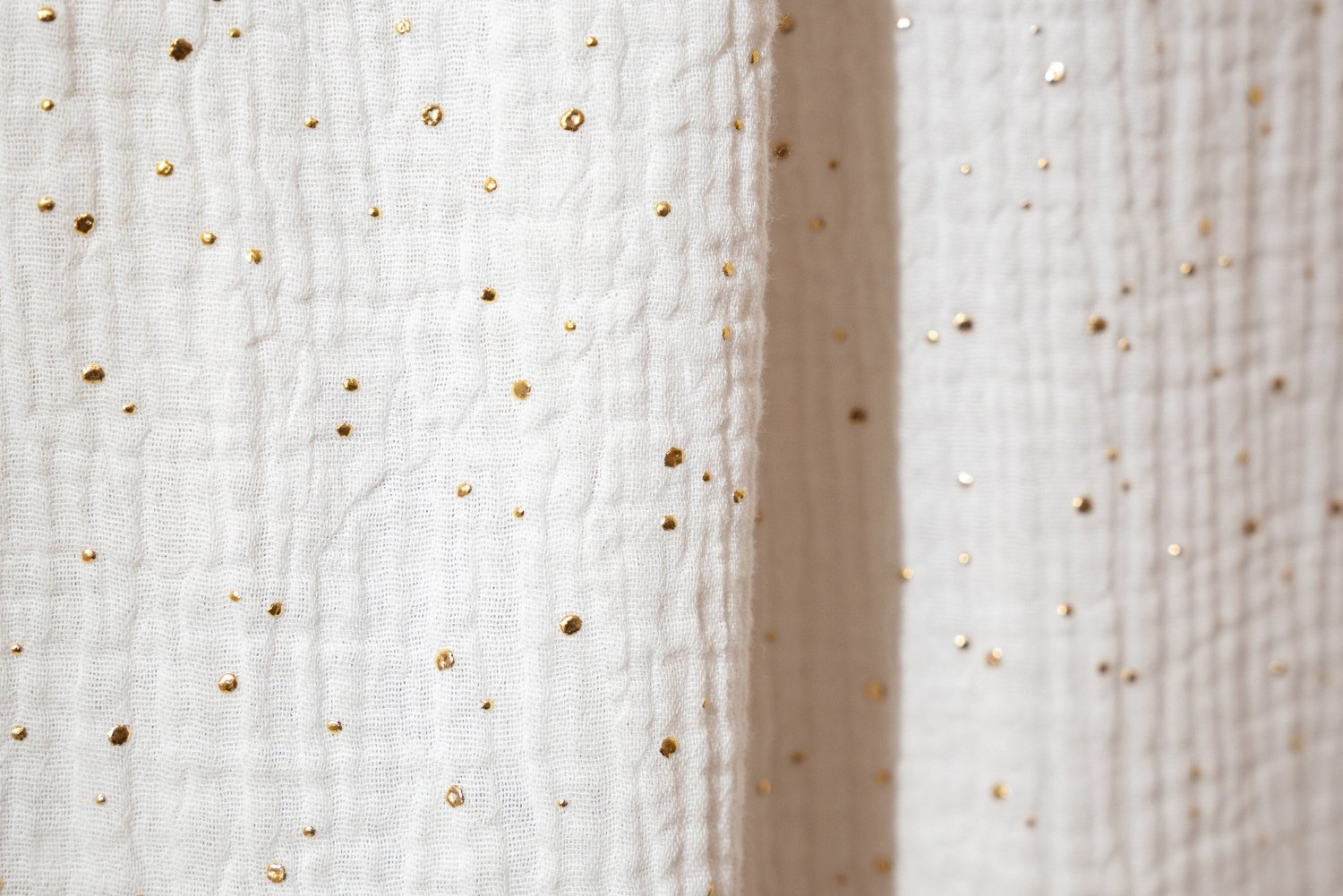 Bed Canopy - White & Gold Dots - Model DK