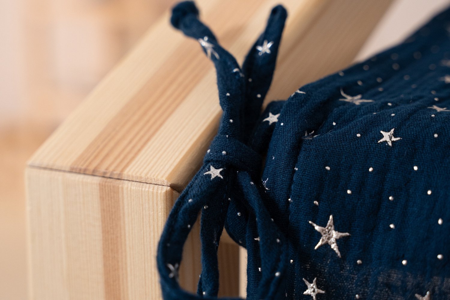 Bed Canopy - Marine Blue & Silver Stars - Model DK