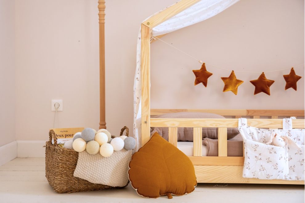 Véu de cama casinha Cotton Flowers - Modelo DK