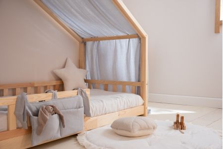 Véu de cama casinha Cinzento - Modelo DK