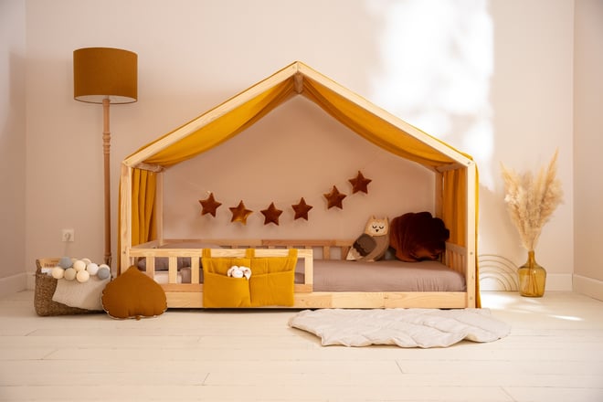 Toile de Lit Cabane Moutarde - Modèle DK