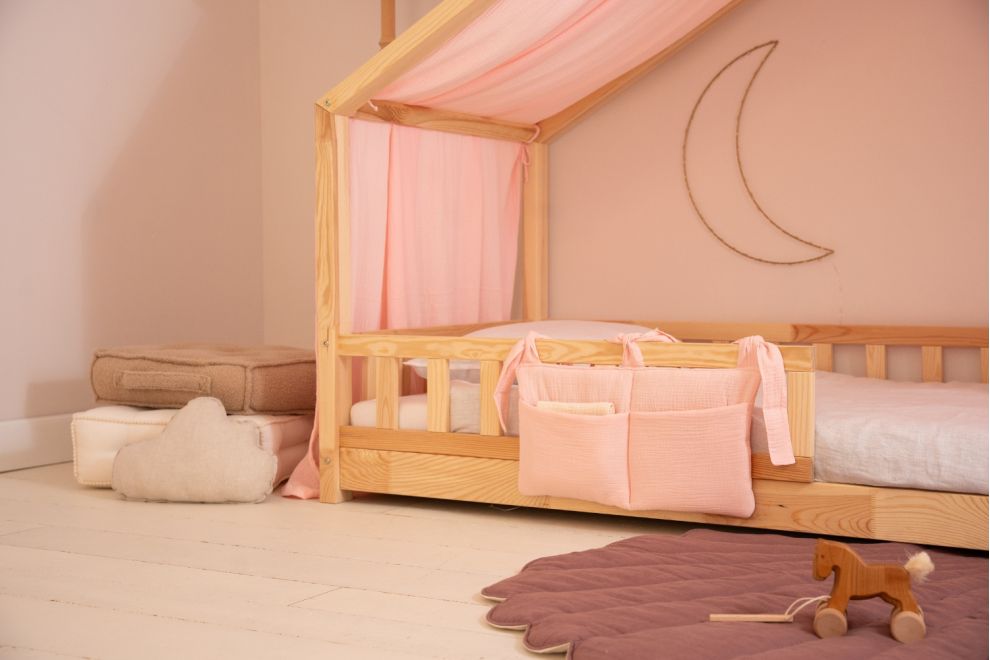 Véu de cama casinha Rosa - Modelo DK