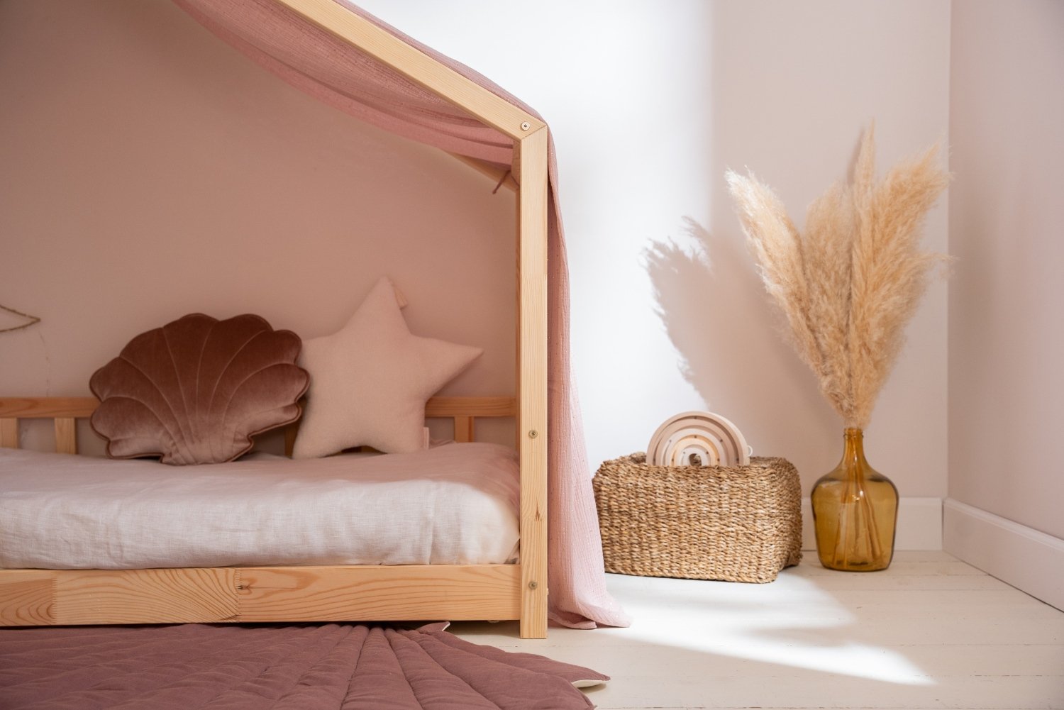 Hausbett-Himmel Sepia-Rose Goldpunkte Für Modell DK