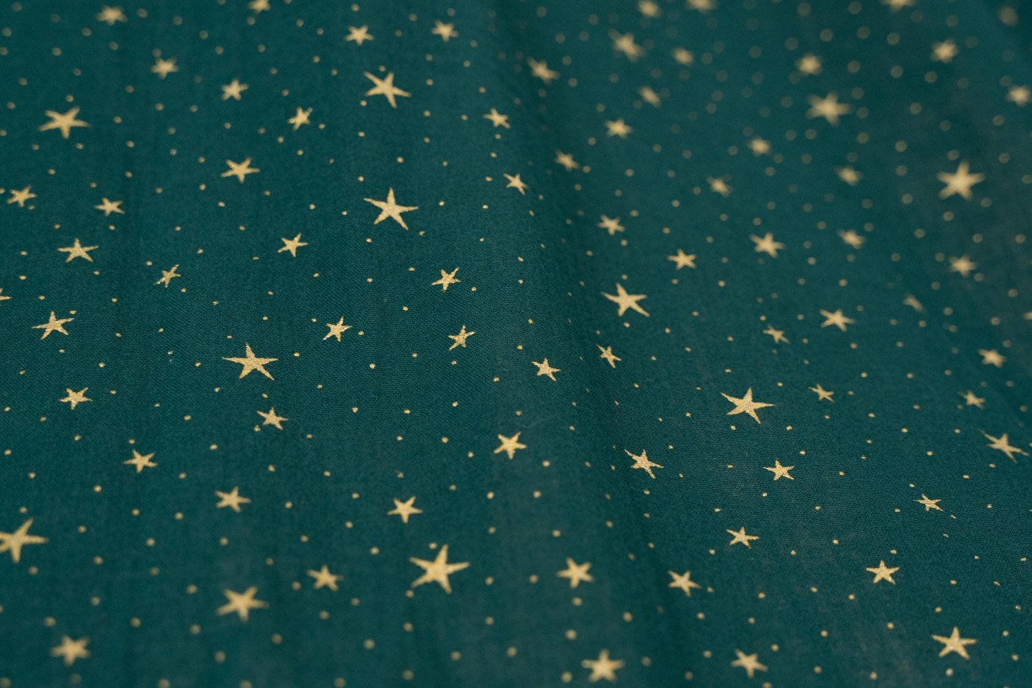 Bed Canopy - Dark Green & Gold Stars - Model DK