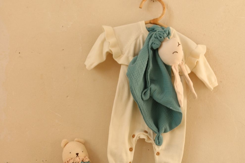 Doudou bébé : Doudou Lapin Bleu - Monlitcabane