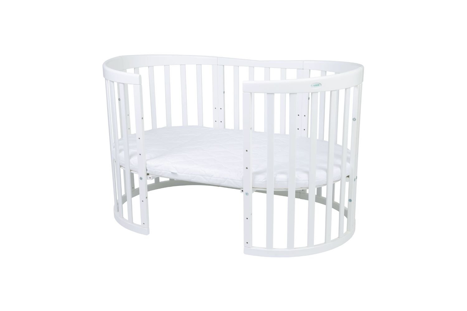 Berceau Oval 7 en 1 avec Matelas - Blanc