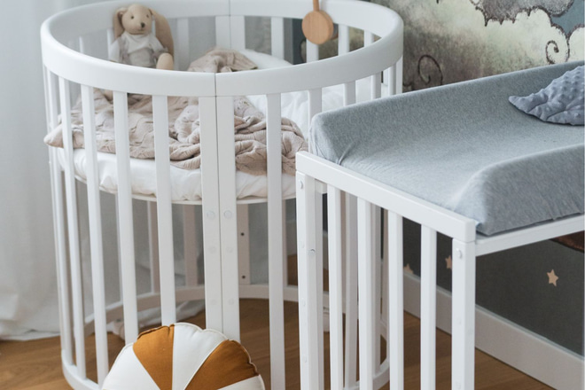 7 in 1 Babywiege Mitwachsend - Weiß
