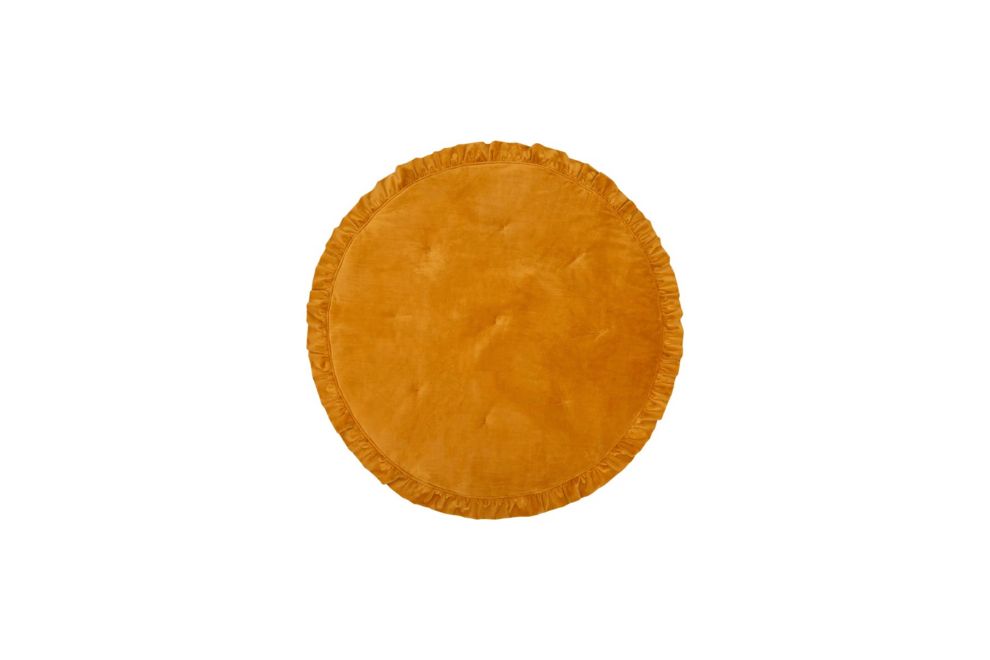 Round Mustard Soft Velour Mat