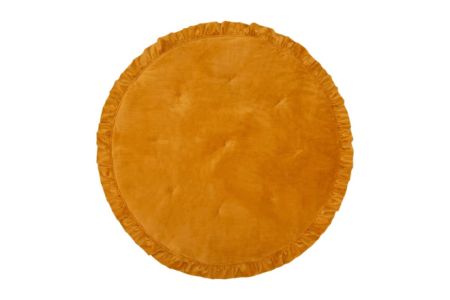 Round Mustard Soft Velour Mat