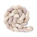 Bettschlange 3 Kordeln Puderrosa, Mandel, Beige