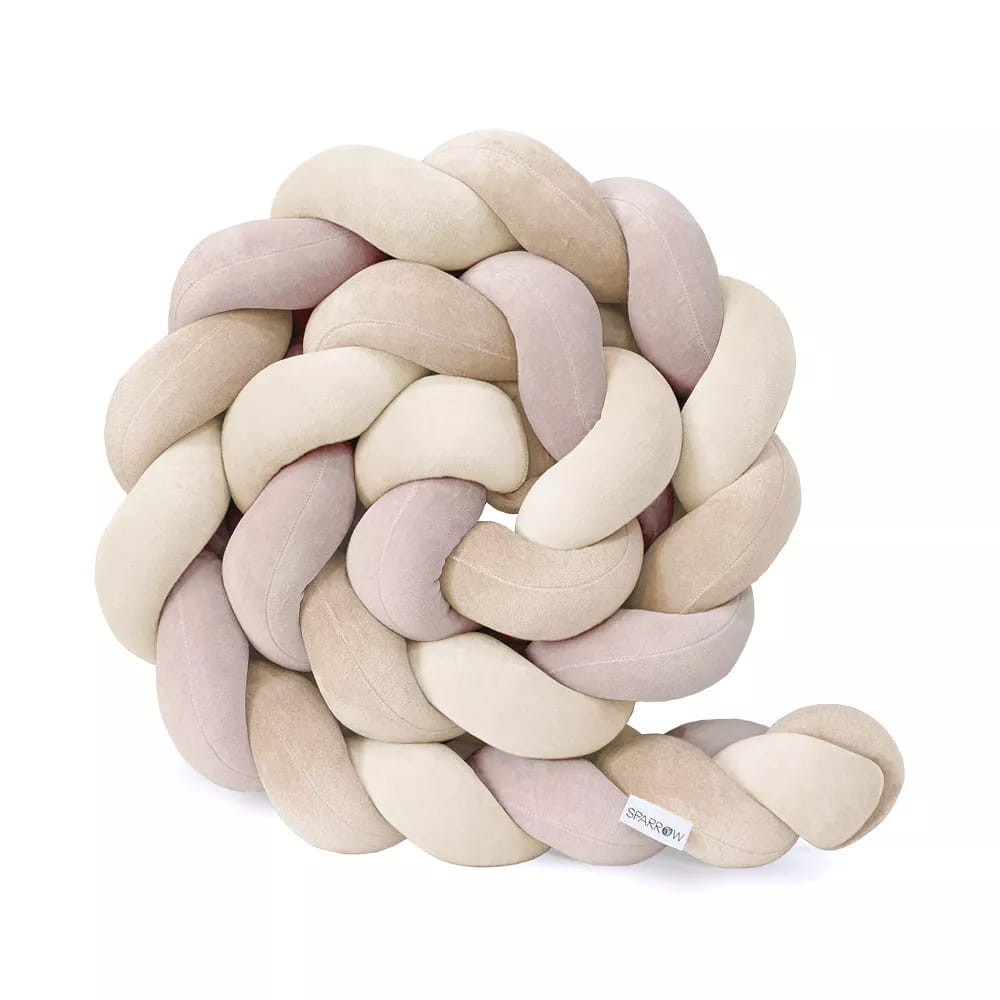 Saldi Estivi - Paracolpi intrecciato 3 Spighe - Rosa Cipria, Mandorla i Beige