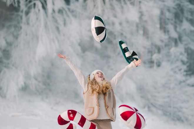 Cuscino Christmas Candy Cane Rosso Cuscino Christmas Candy Cane Rosso