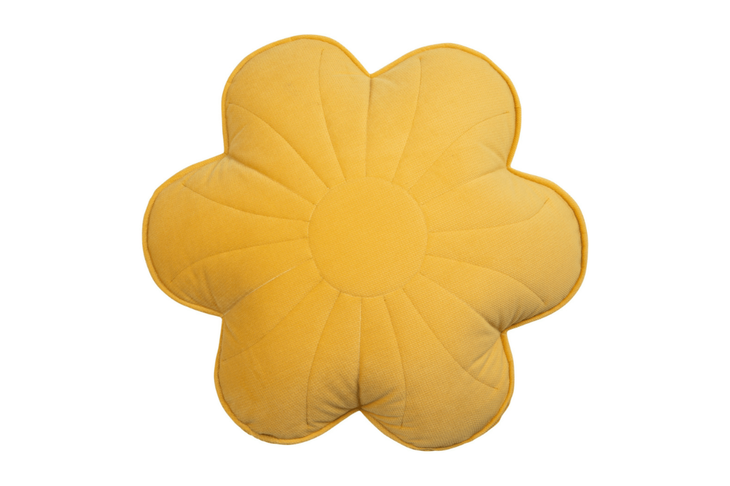 Coussin Fleur en Velours Miel