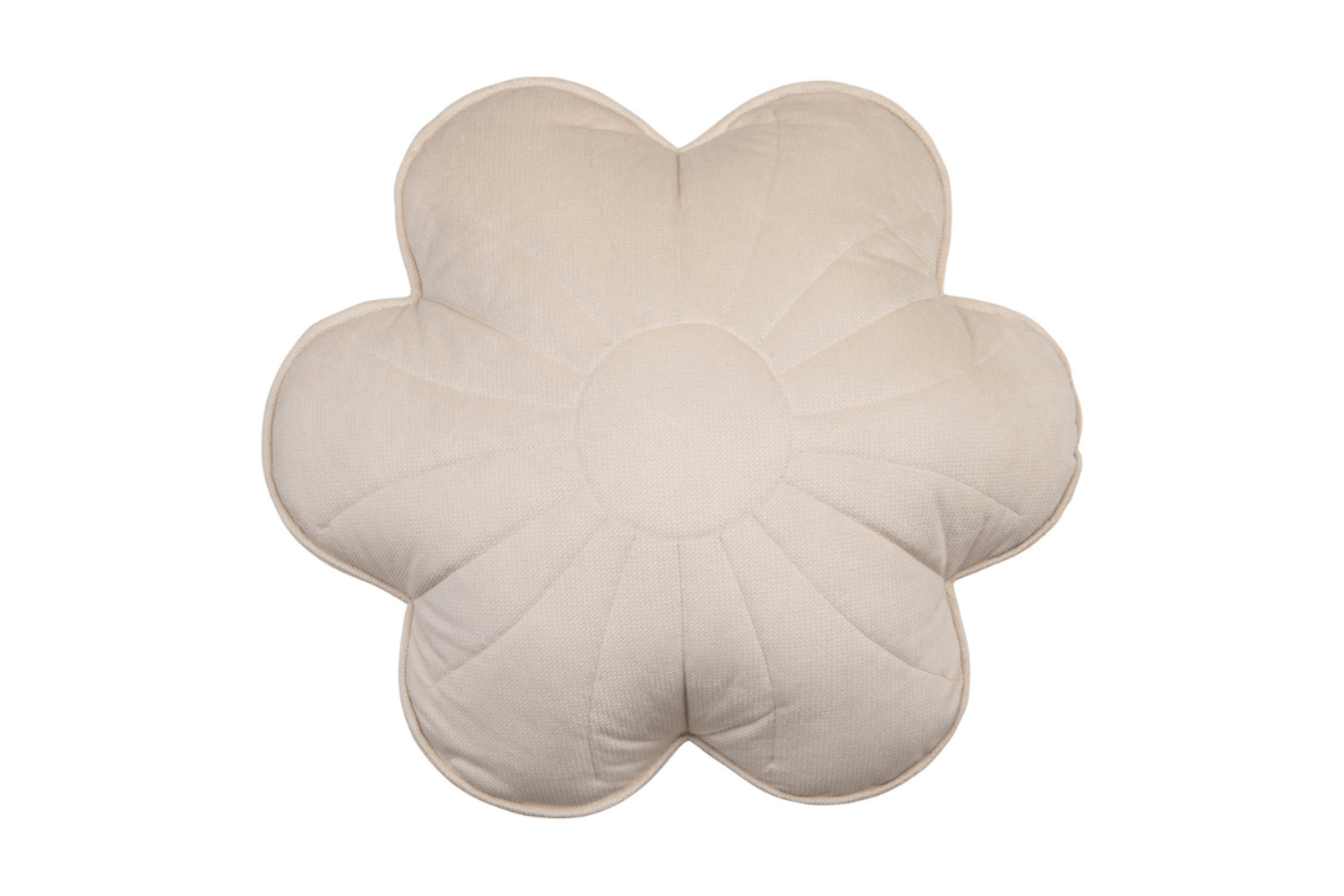 Coussin Fleur en Velours Beige