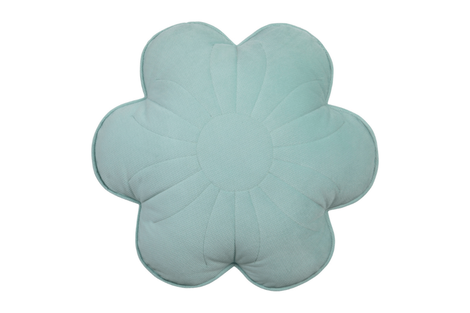 Coussin Fleur en Velours Vert Menthe 