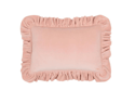 Coussin à Volants Soft Velours Pêche