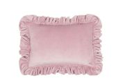 Light Pink Soft Velour Cushion with Ruffles