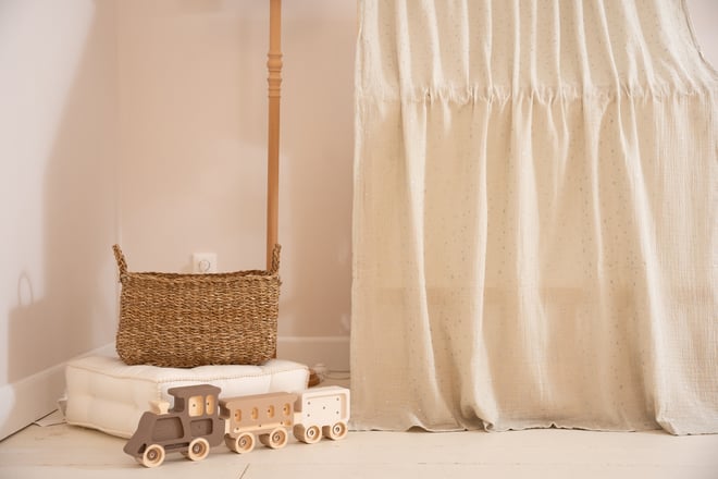 Hausbett-Himmel Beige Silbersterne Für Modell K