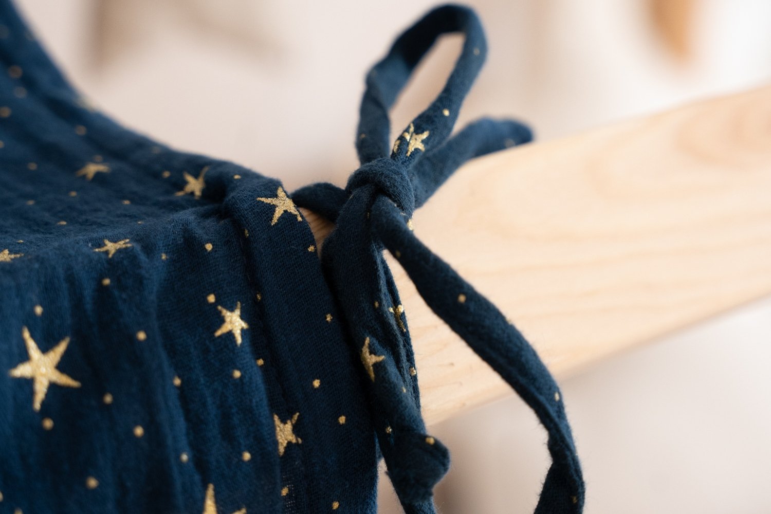 Bed Canopy - Marine Blue & Gold Stars - Model K