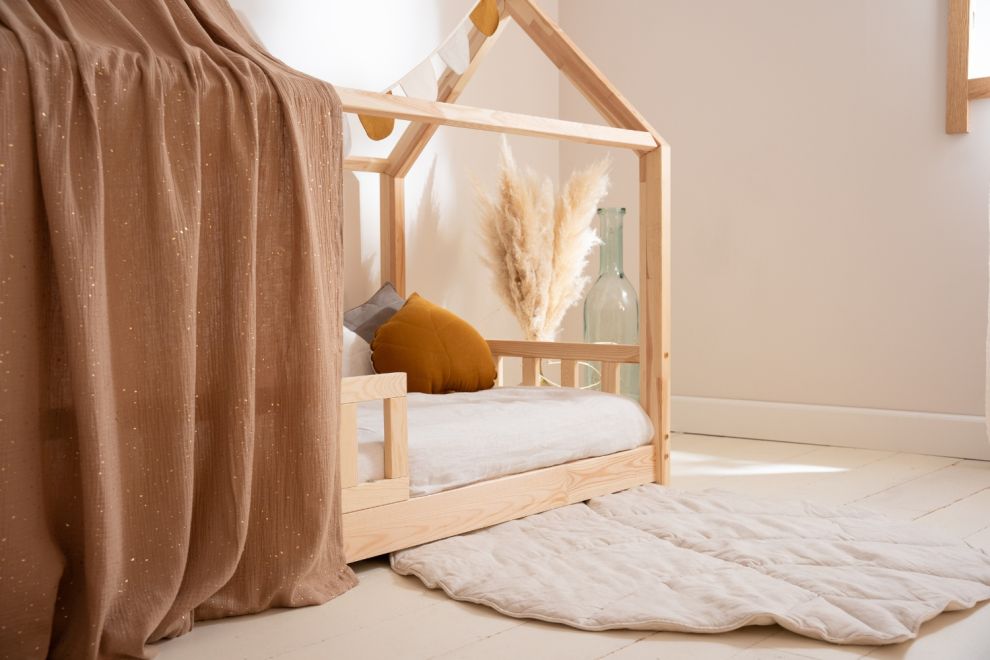 Bed Canopy - Camel & Gold Dots - Model K