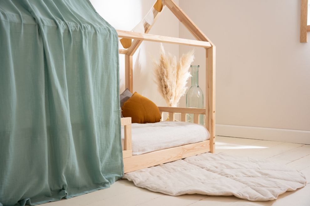Véu de cama casinha Eucalipto - Modelo K