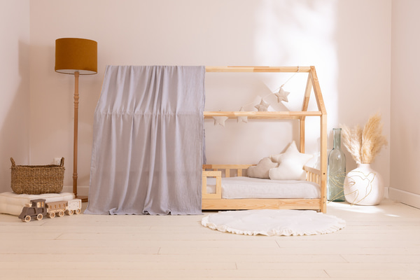 Plachta pro domečkovou postel Šedá – Model K
