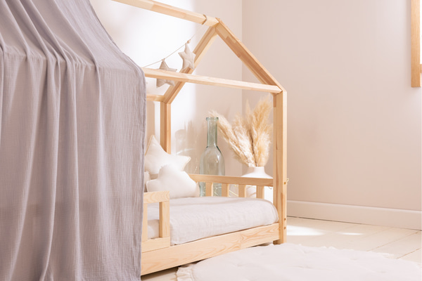 Plachta pro domečkovou postel Šedá – Model K