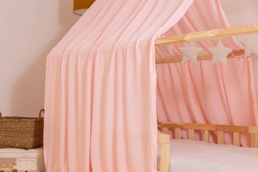 Véu de cama casinha Rosa - Modelo K