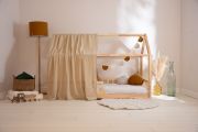 Véu de cama casinha Bege Areia - Modelo K