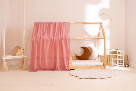 Véu de cama casinha Retro Rosa - Modelo K