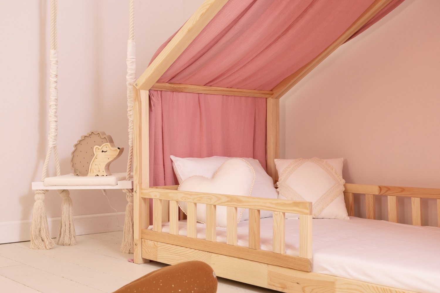 Telo per Letto a Capanna Retro Rosa - Modello DK