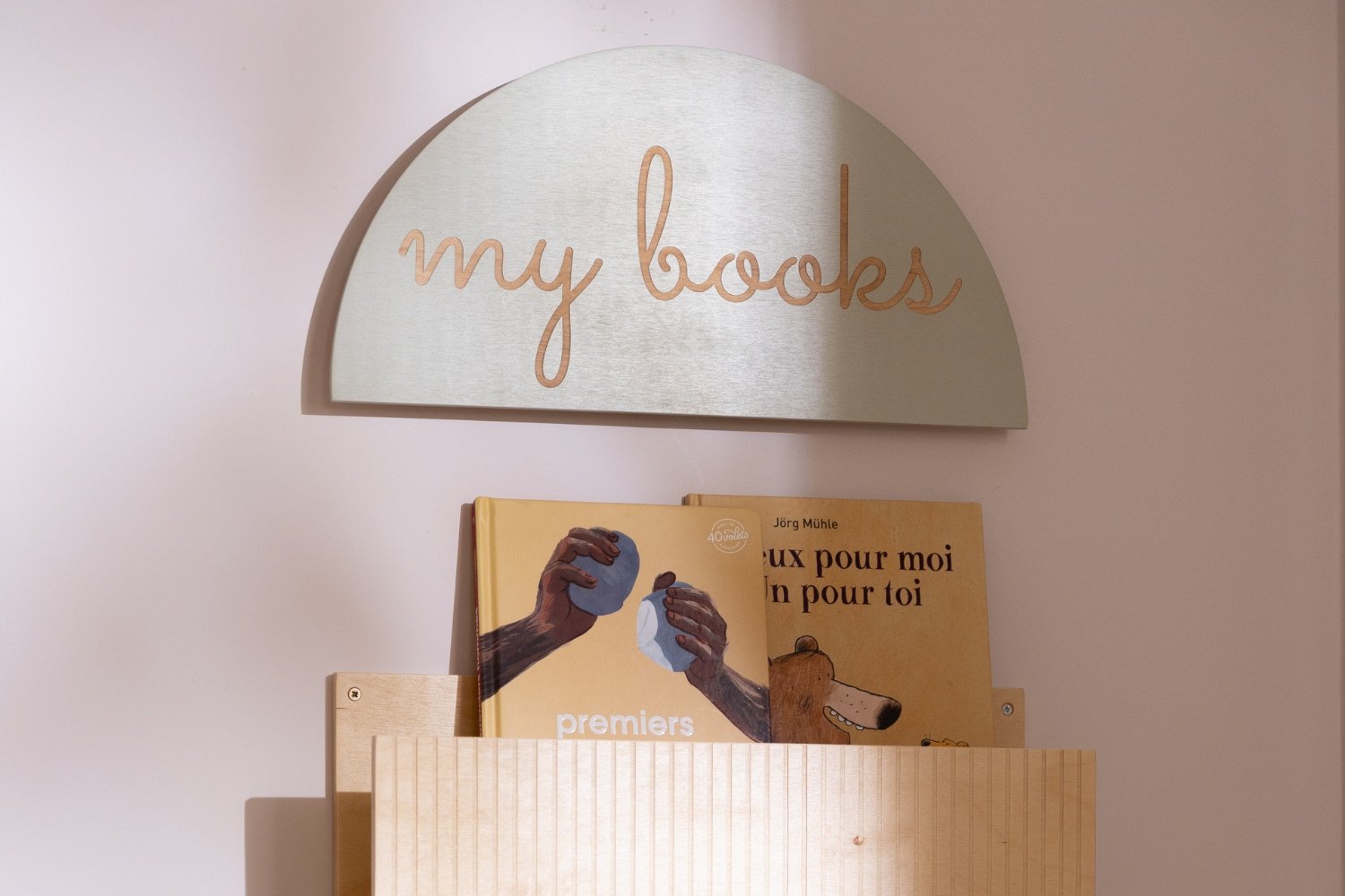 Set of 3 Book Shelves 'My Books' - Olive