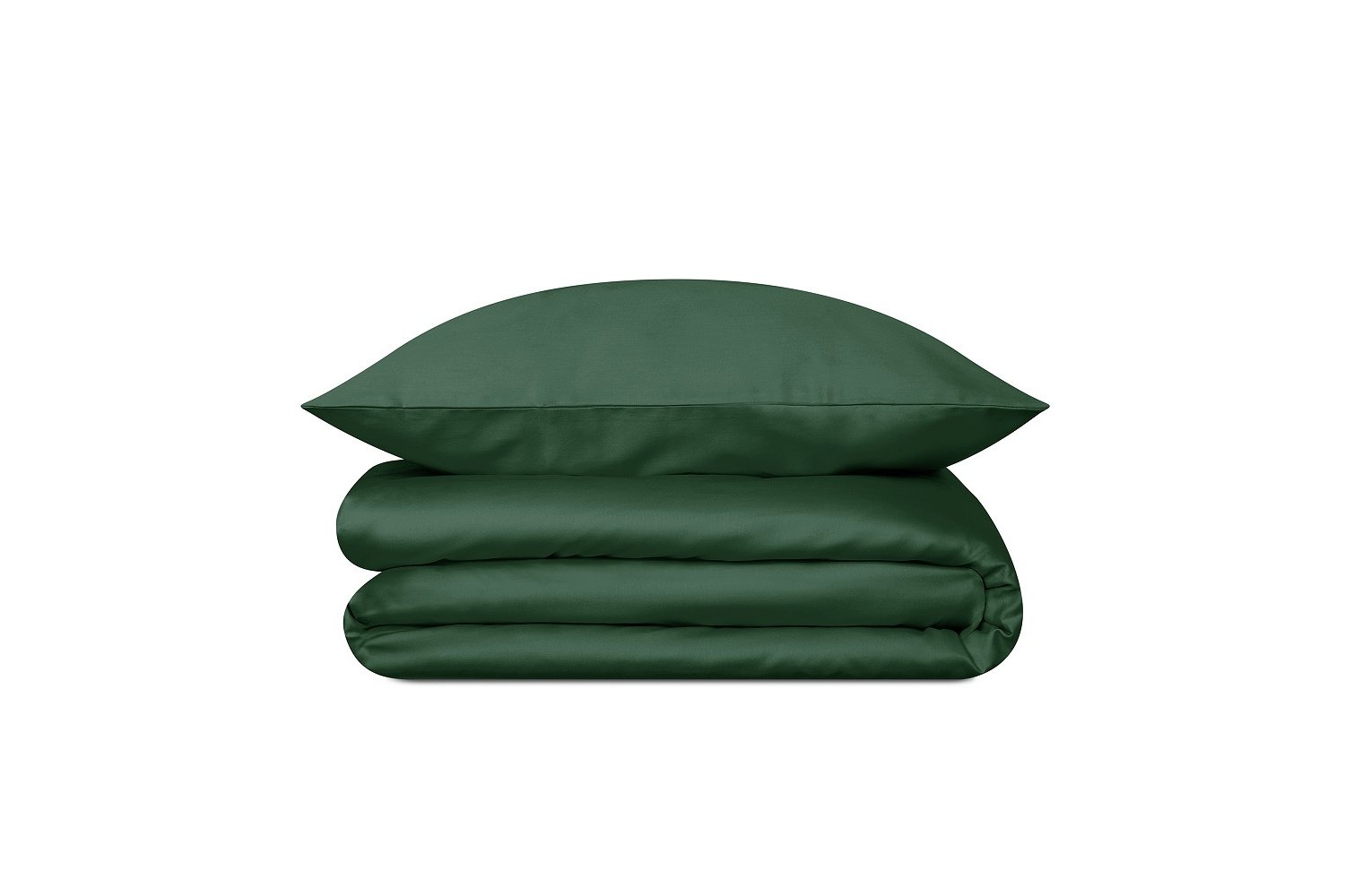 Saldi Estivi - Set letto Verde Smeraldo in raso di cotone 140x200cm