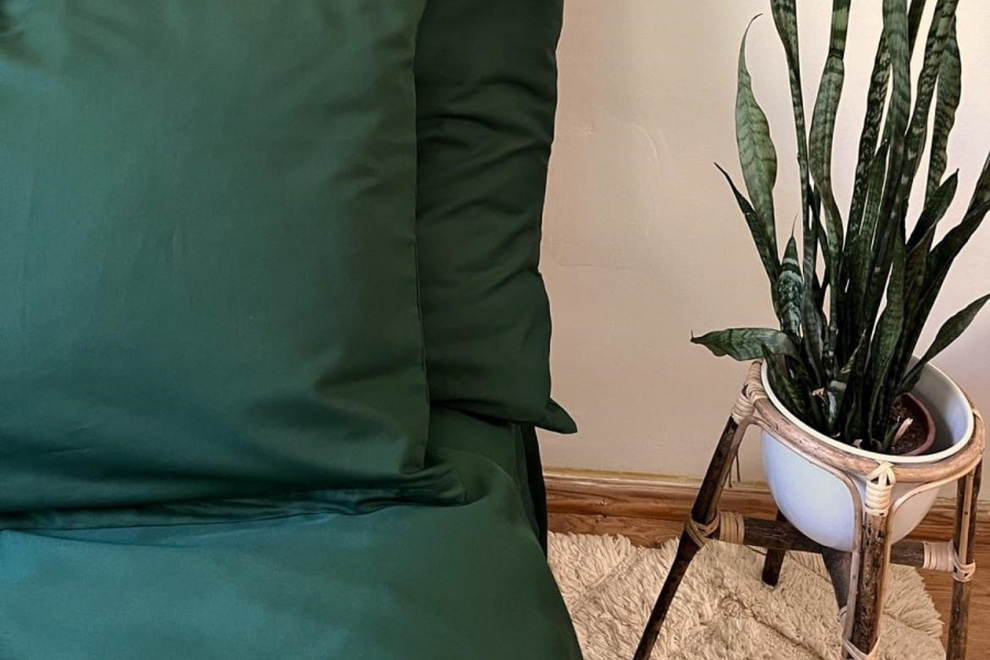 Cotton Satin Emerald Green Duvet Set 140x200