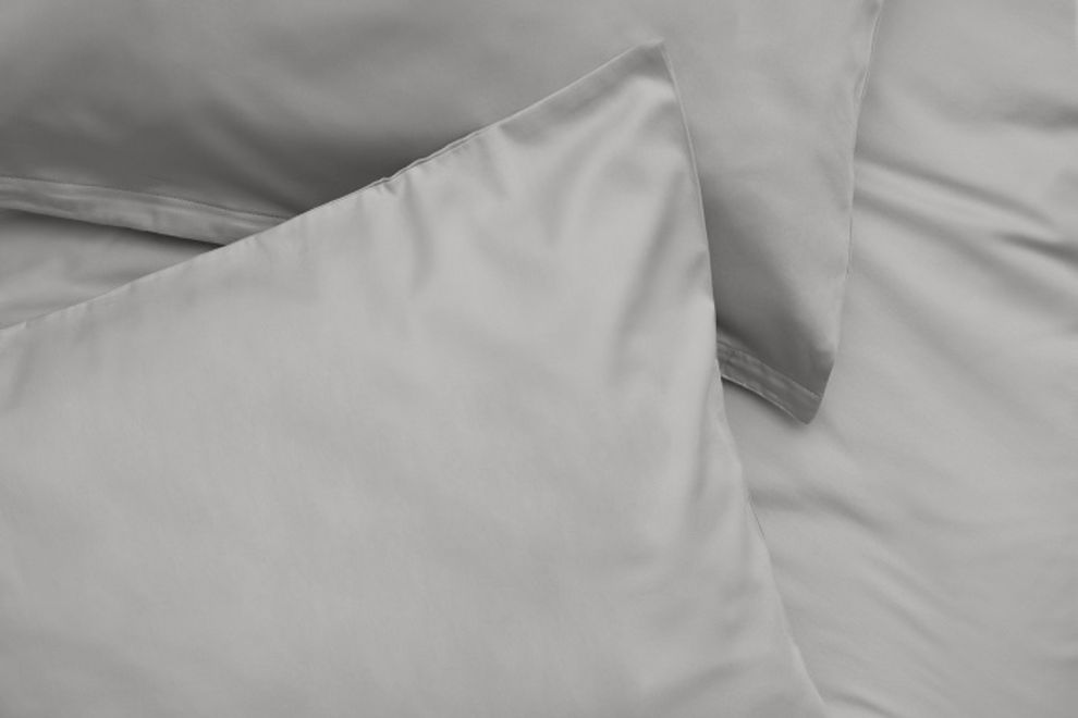 Set letto Grigio Nuvola in raso di cotone 140x200cm