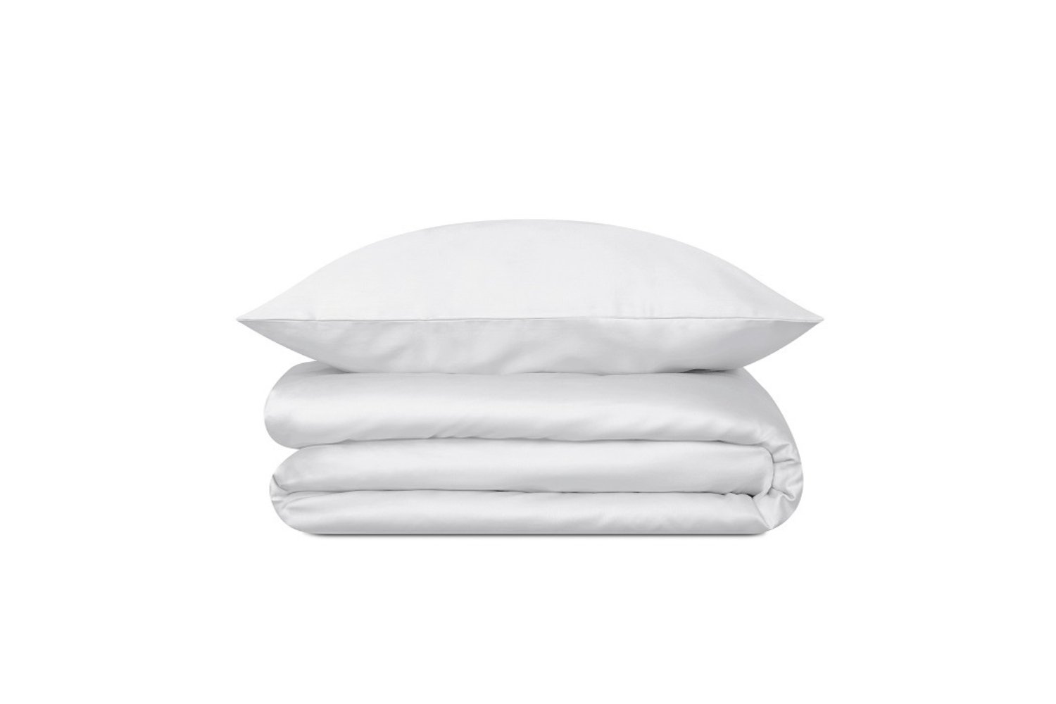 Saldi Estivi - Set letto Bianco Puro in raso di cotone 140x200cm