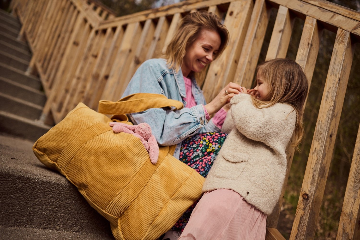 Corduroy Mum Bag Deep Yellow