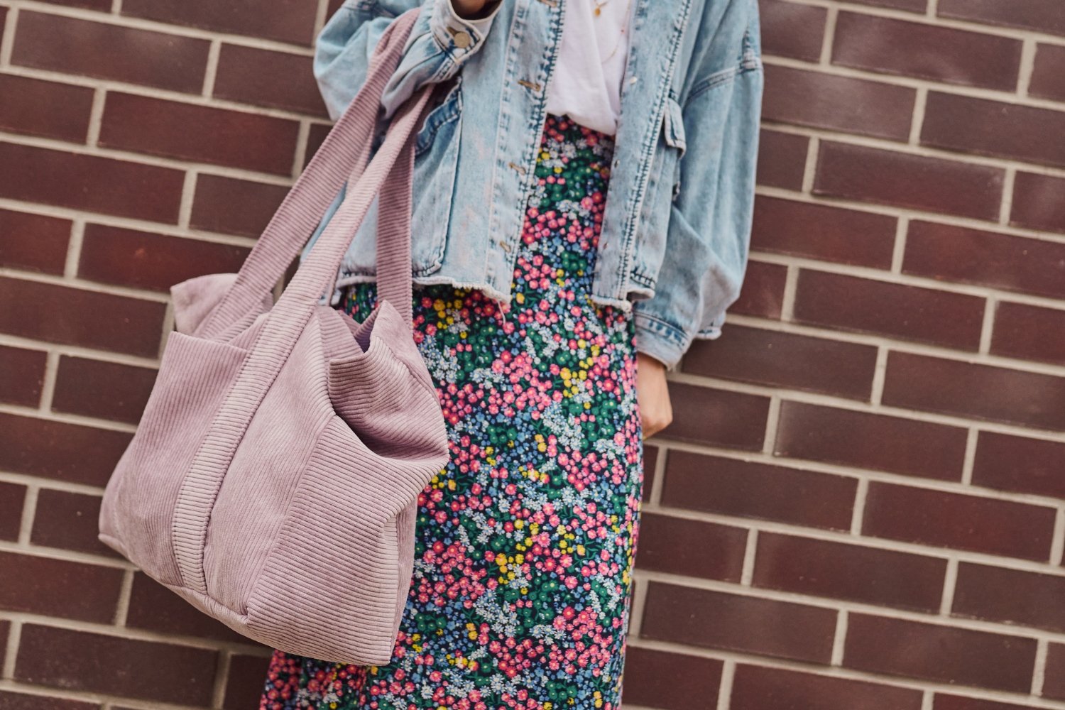 Corduroy Mum Bag Lavender