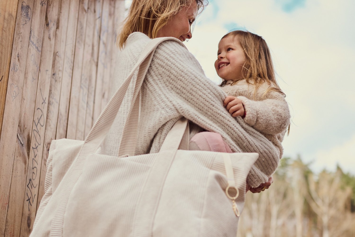 Corduroy Mum Bag Cream