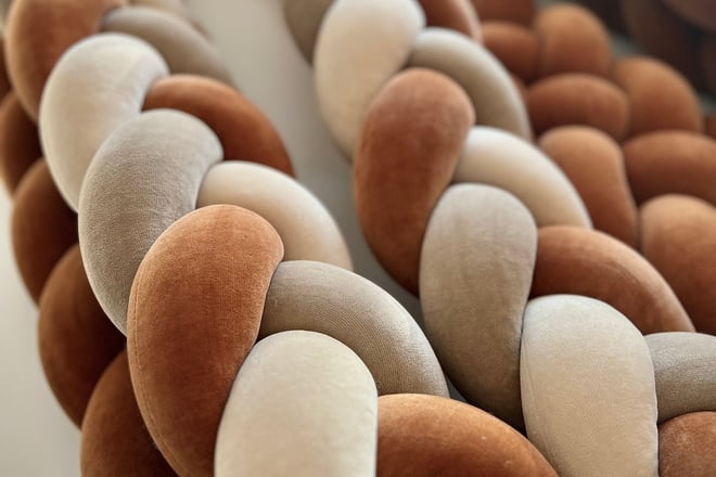 Bettschlange 3 Kordeln Cappuccino, Beige, Zimt