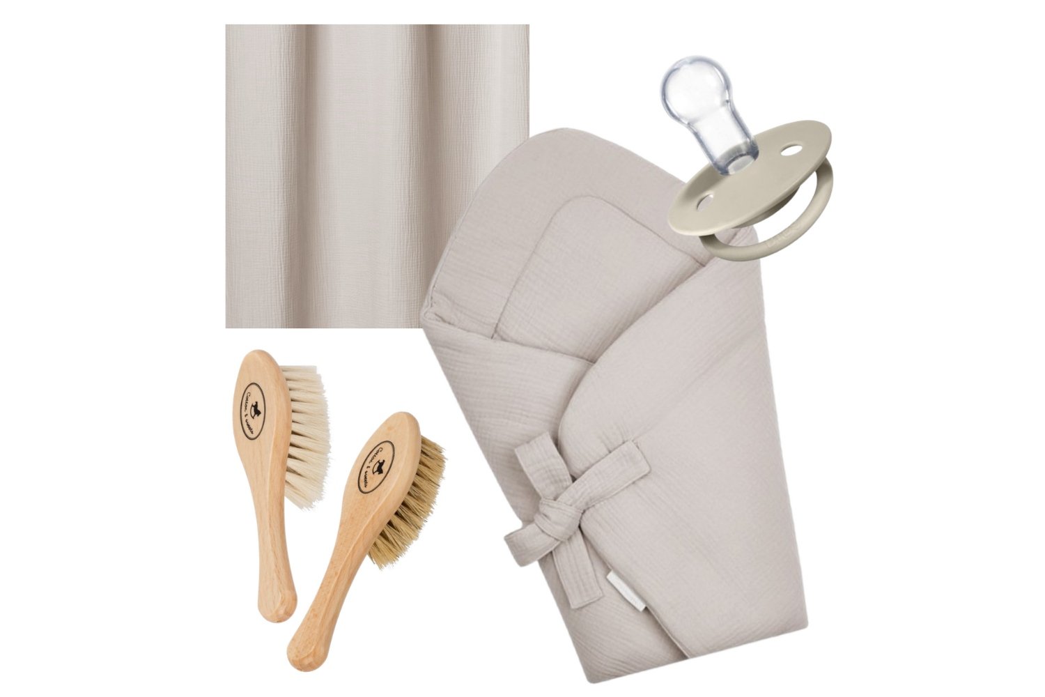 Beige Baby Gift Set with Swaddle Bag