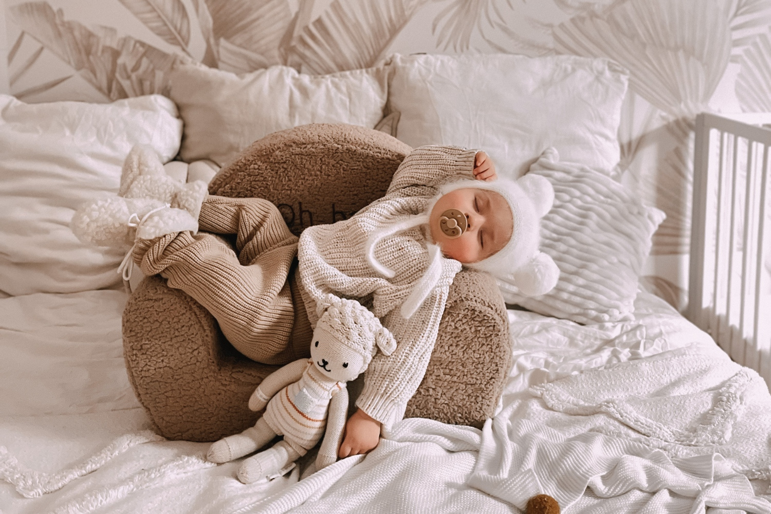 - Fauteuil Bouclé Beige - Nom personnalisable - Beige (Mon Lit Cabane) - Image 3