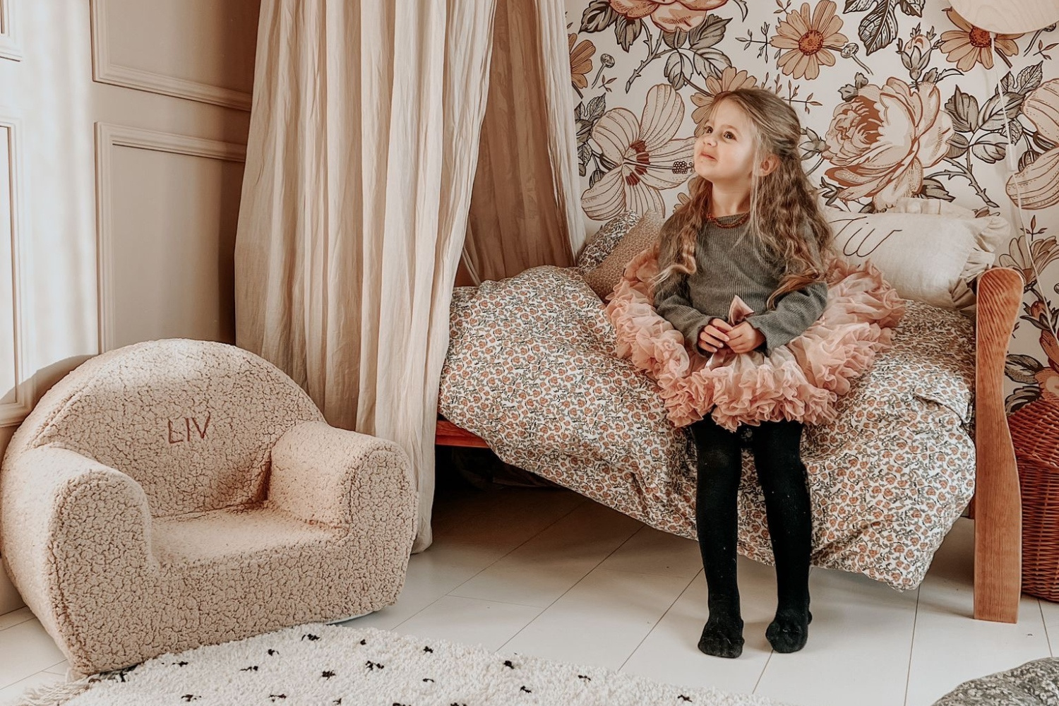 - Fauteuil Bouclé Beige - Nom personnalisable - Beige (Mon Lit Cabane) - Image 4
