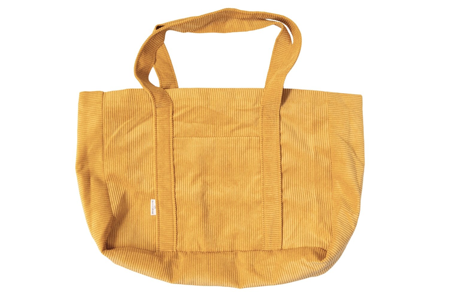 Bolso cambiador de terciopelo acanalado amarillo intenso