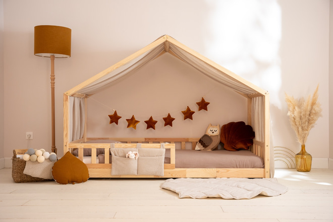 Bettorganizer - Grau Silbersterne