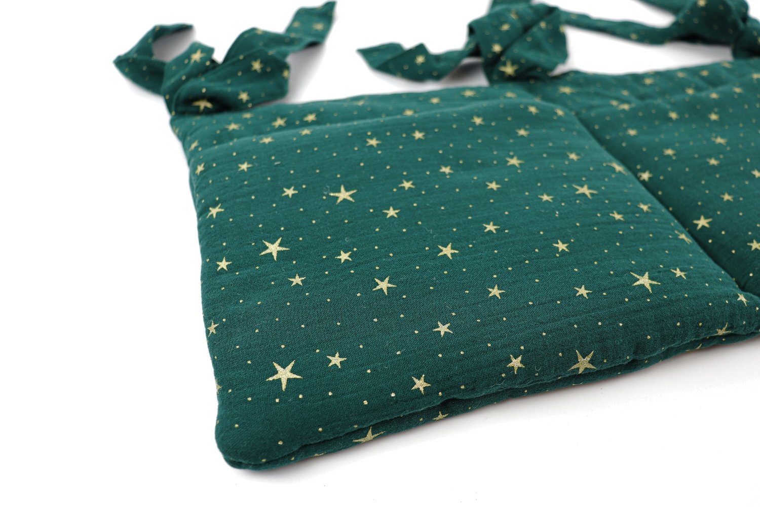 Bed Organiser - Dark Green & Gold Stars