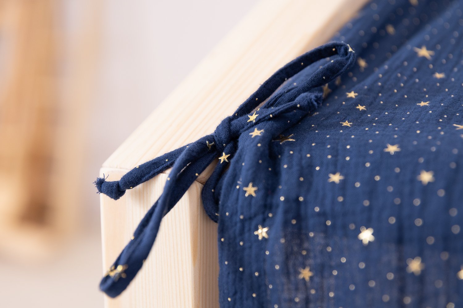 Bed Canopy - Marine Blue & Gold Stars - Model DK