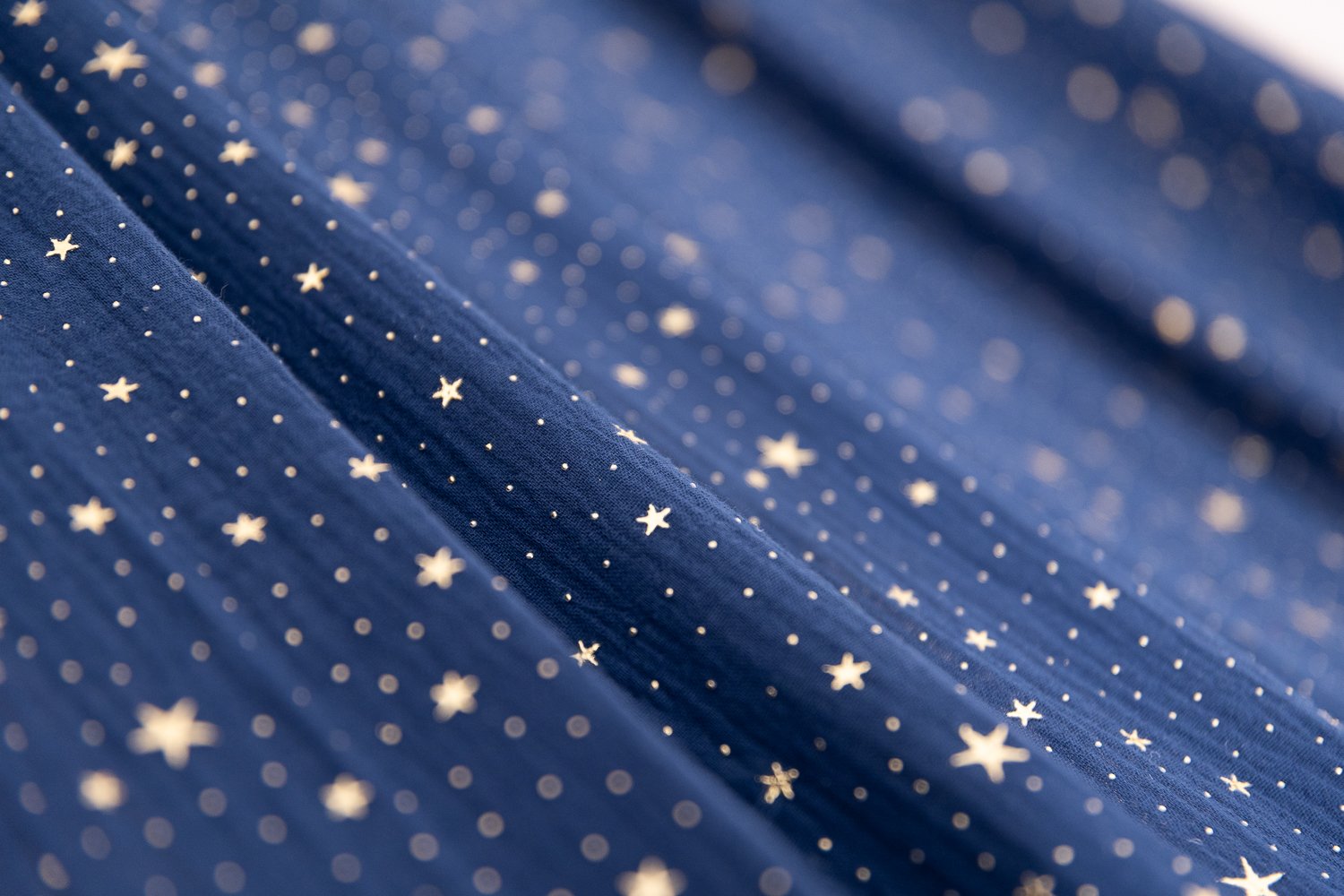 Bed Canopy - Marine Blue & Gold Stars - Model DK