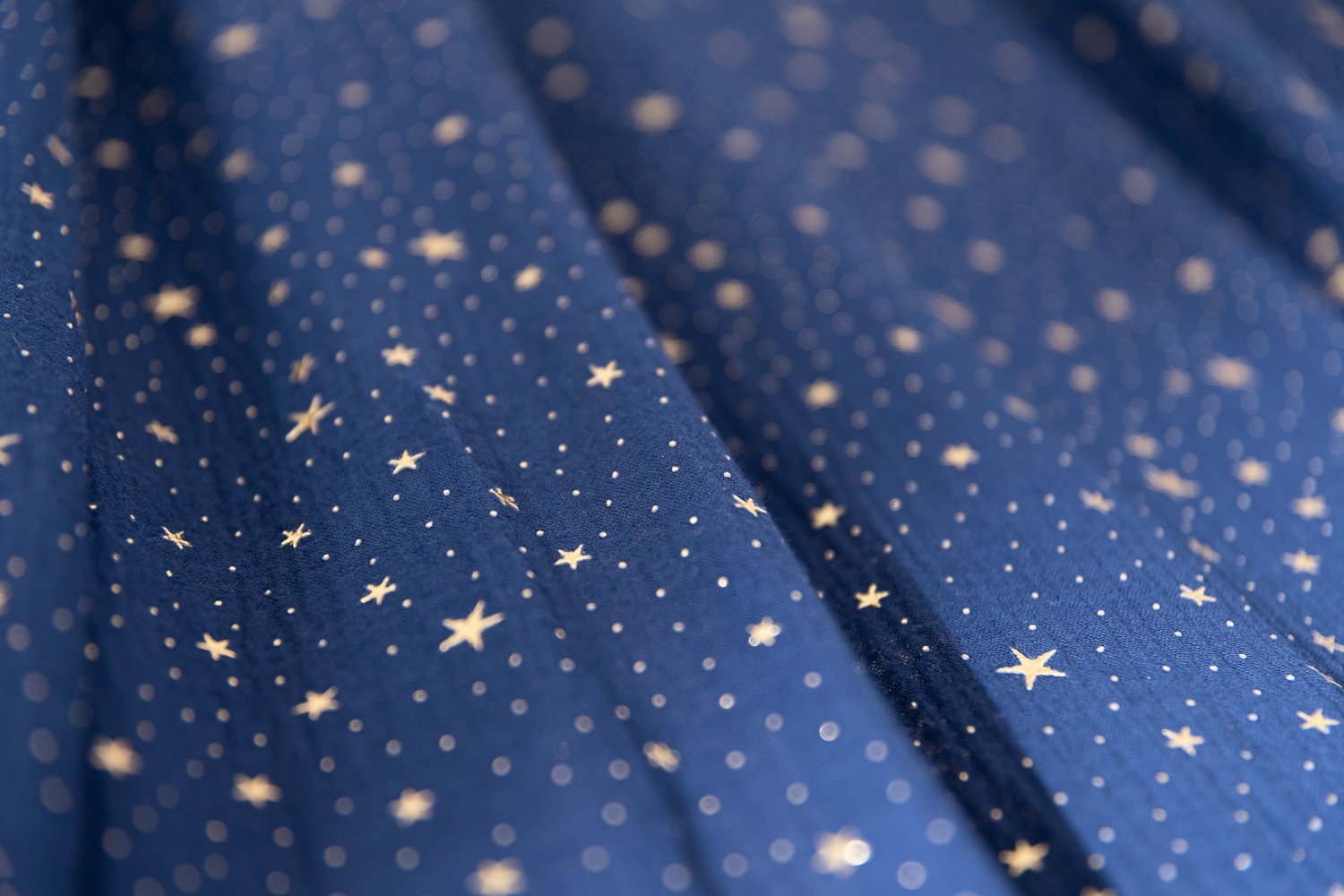 Bed Canopy - Marine Blue & Gold Stars - Model DK