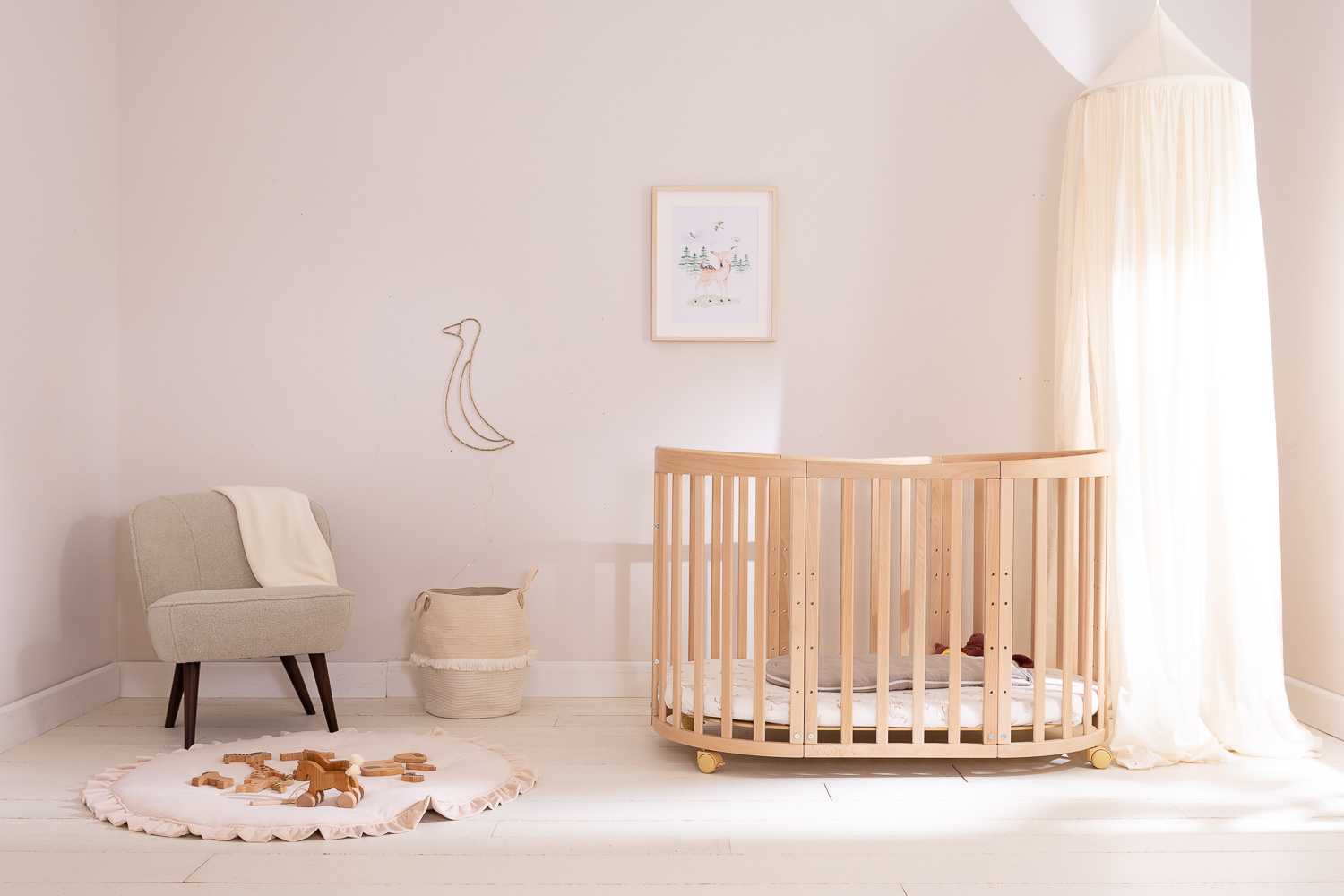 - Berceau Évolutif 7 en 1 Ovale avec Matelas - Naturel - Naturel (Mon Lit Cabane) - Image 14